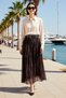 Women's Maxi Skirt Chiffon Textured Wrinkled Pattern Belted Lined Casual Daily Cut Modern Stylish Comfortable - 3