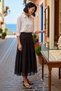Women's Maxi Skirt Lace Detailed Tulle Textured Skater Cut Regular Waist Lined Polyester Comfortable Casual - 2