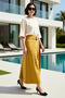 Women's A-Line Maxi Skirt Belt Detailed 100% Cotton Woven Unlined Daily Casual Modern Stylish Comfortable