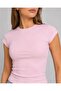 Women's Pink Short Sleeve Stretchy Fabric Daily Use Tshirt - 2