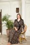 Viscose Plus Size Stylish Design Leopard Pattern Long Mother Dress