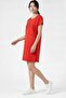 Women's Stone Detailed 2 Thread Dress-Red - 3