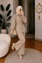 Women's Stone Detailed Sleeveless Loose Linen Shirt and Waist-Tie Pants Stylish Two-Piece Set