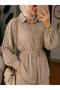 Women's Stone Detailed Sleeveless Loose Linen Shirt and Waist-Tie Pants Stylish Two-Piece Set - 2
