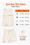 Women's Set Front Back V-Neck Sleeveless Shorts Elastic Tie Glittery Indigo Knitwear Blouse Shorts Two-Piece Set - 4