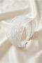 White Floral Patterned Thin Lace Crown - 2