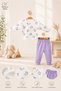 Baby Girl Heart Patterned Top and Bottom Set Seasonal 3 6 9 12 Months - 2