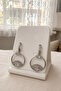 Silver Color Stainless Steel Evil Eye Figured Zircon Stone Dangle Earrings 1038 - 2