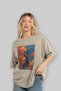 For Dog Lovers 17 Front Dog Print Beige Oversize T-Shirt 100% Cotton Unisex Dog Lover Premium Design - 4