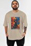 For Dog Lovers 17 Front Dog Print Beige Oversize T-Shirt 100% Cotton Unisex Dog Lover Premium Design - 2