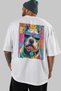 For Dog Lovers 63 Back Dog Print White Oversize T-Shirt 100% Cotton Unisex Dog Lover Premium Design - 5
