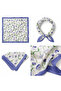 Purple Flower Pattern Bandana Scarf 50*50 - 2