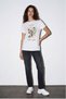 Print and Embroidery Detailed T-Shirt Ecru - 2