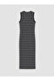 Nevavm Oval Neck Striped Bodycon Dress with a Difference - 8