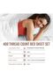 Pure 100% Cotton Bed Sheet King Size Set White, 400 Thread Count Sateen Weave Bedsheet Set - 4