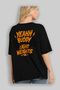 Yeah Buddy Gym Oversize Back Printed Black T-Shirt 100% Cotton Streetwear Premium Comfortable Fit - 4
