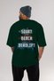 Squat Bench Deadlift 4 Oversized Back Printed Green T-Shirt 100% Cotton Streetwear Premium Comfortable Fit - 5