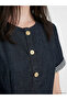 Sparkling Choices from Shining Store Zero Roba Collar Checkered Embroidered Detailed Mini Jean Dress - 3