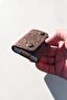 Tan Leather Card Holder Small Size Shawl Patterned Gift Card Holder for Men and Women - 3