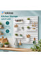 مجموعة منظمات الحائط البيضاء، لوح تخزين مثبت على الحائط من البولي بروبيلين مقاس 56×56 سم مع 4 ألواح و3 صناديق و3 صواني و20 خطافًا للمطبخ والحمام والمكتب والمنزل. - 5