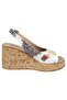 Women's Vegan Leather White Wedge Heeled Sandals - Minimal Crisis Design - 4