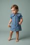 Baby Girl Floral Patterned Denim Jeans Dress - 2