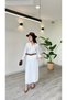 Women's White Pleated Lined Chiffon Midi Skirt - 2