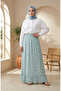 Elastic Waist Floral Patterned Skirt 0317-02 Green - 2