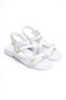 White Thermo Non-Slip Sole Buckle Detailed Women's Sandals - 4