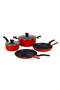 8Pc Nonstick Cookware Set Casserole+ Lid, Sauce pan+ Lid, Frypan, Dosa Tawa, 2pcs nylon tool - 8