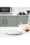 Serving Dinner Plate White/Blue 8inch - 4