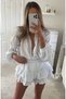 Women's Lace Detailed Muslin Fabric Shorts Jumpsuit