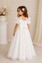 My Little Girl's Cicileri Off-The-Shoulder Floral Embroidered Girls' Chiffon Evening Dress - White - 2