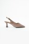 Flow Women's Buckle Detailed Genuine Leather Short Heeled Shoes Mink Suede