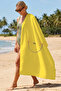 Yellow Smile Themed Minimalist Beach Towel - Modern Cheerful Children's Quick-Drying Microfiber Towel - 6