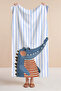 Striped Children's Beach Towel with Crocodile Figure - Blue and White Marine Children's Quick-Drying Microfiber Towel - 6
