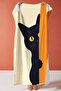 Modern Beach Towel with Cat Figure - Minimalist Black Orange Pool Sea Quick-Dry Microfiber Towel - 7