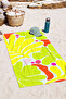 Tropical Leaf Beach Towel - Neon Yellow Mediterranean Style Pool Sea Bath Quick Dry Seaside Cover-Up - 7