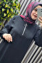 Women's Clothing Plus Size Aerobin Double Suit with Front Zipper Detail and Side Slits Trousers - 5