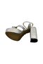 Women's Thick Platform Heel Glittery Stone Evening Dress Summer Shoes - 5