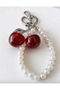 Pearl Cherry Bag Charm Keychain Charm - 2