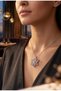 Silver Color Pink Lotus Flower Steel Necklace - 2