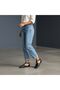 Black Leather Buckle Women's Round Toe Sandals - 3