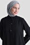 فستان أسود مزين بأزرار - 4