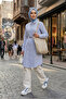 Women's Striped Patterned Belted Linen Blue Shirt - 5