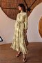 Floral Patterned Layered Chiffon Dress Lemon Mold 9462-E - 4