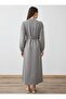 Oysho Hijab Dress with Belt Detail - Gray - - 7