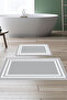 Non-Slip, Washable, Digitally Printed 2-Piece Toilet Seat Set |   Rectangle |   Leather Sole |   Geometric |   1696