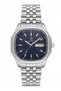 Men's Silver Metal Cord Navy Blue Dial Calendar Wrist Watch 2 Years Warranty - 2
