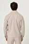 Striped Slim Fit Shirt Collar Zippered Men's Coat Trousers Beige - 17167.26Y - 5